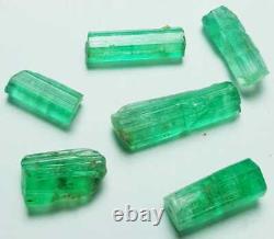 29.80 Carat 6 Pieces Top Quality Natural Emerald Crystal Lot From Panjshir