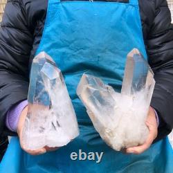 2Pieces 1980g Clear White Quartz Crystal Cluster Rough Specimen Healing 2977