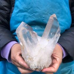 2Pieces 1980g Clear White Quartz Crystal Cluster Rough Specimen Healing 2977