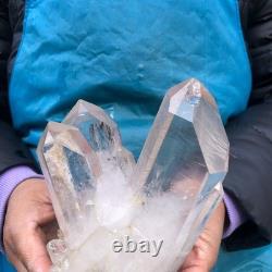 2Pieces 1980g Clear White Quartz Crystal Cluster Rough Specimen Healing 2977