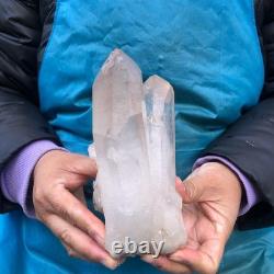2Pieces 1980g Clear White Quartz Crystal Cluster Rough Specimen Healing 2977