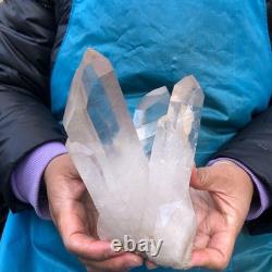 2Pieces 1980g Clear White Quartz Crystal Cluster Rough Specimen Healing 2977