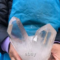 2Pieces 1980g Clear White Quartz Crystal Cluster Rough Specimen Healing 2977