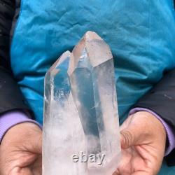 2Pieces 1980g Clear White Quartz Crystal Cluster Rough Specimen Healing 2977