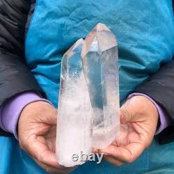 2Pieces 1980g Clear White Quartz Crystal Cluster Rough Specimen Healing 2977