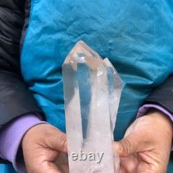 2Pieces 1980g Clear White Quartz Crystal Cluster Rough Specimen Healing 2977