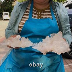 2Pieces 2290G Clear White Quartz Crystal Cluster Rough Specimen Healing 1526