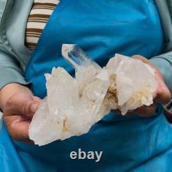2Pieces 2290G Clear White Quartz Crystal Cluster Rough Specimen Healing 1526