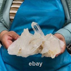 2Pieces 2290G Clear White Quartz Crystal Cluster Rough Specimen Healing 1526