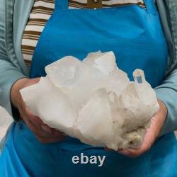 2Pieces 2480g Clear White Quartz Crystal Cluster Rough Specimen Healing 1464