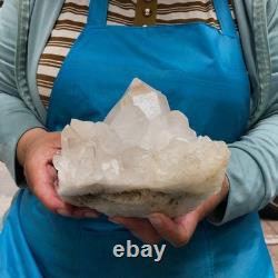 2Pieces 2480g Clear White Quartz Crystal Cluster Rough Specimen Healing 1464