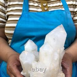 2Pieces 2700G Clear White Quartz Crystal Cluster Rough Specimen Healing 1467