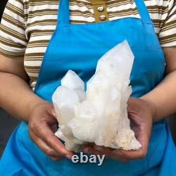 2Pieces 2700G Clear White Quartz Crystal Cluster Rough Specimen Healing 1467