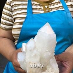 2Pieces 2700G Clear White Quartz Crystal Cluster Rough Specimen Healing 1467