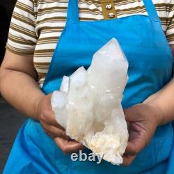 2Pieces 2700G Clear White Quartz Crystal Cluster Rough Specimen Healing 1467