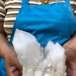2Pieces 2700G Clear White Quartz Crystal Cluster Rough Specimen Healing 1467