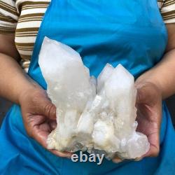 2Pieces 2700G Clear White Quartz Crystal Cluster Rough Specimen Healing 1467