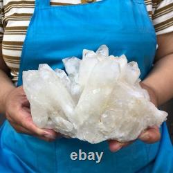 2Pieces 2700G Clear White Quartz Crystal Cluster Rough Specimen Healing 1467