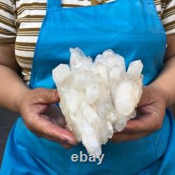 2Pieces 2700G Clear White Quartz Crystal Cluster Rough Specimen Healing 1467