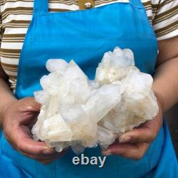 2Pieces 2700G Clear White Quartz Crystal Cluster Rough Specimen Healing 1467