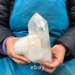 2Pieces 2960G Clear White Quartz Crystal Cluster Rough Specimen Healing 2883
