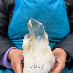 2Pieces 2960G Clear White Quartz Crystal Cluster Rough Specimen Healing 2883