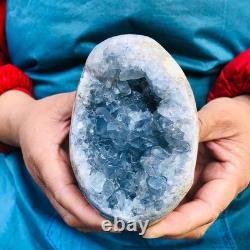 2Pieces 4.95LB natural blue crystal cave quartz crystal mineral specimens 3253