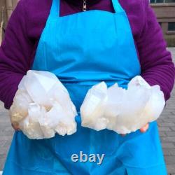 2Pieces 6.73LB Natural Clear Quartz Cluster Crystal Cluster Mineral Specimen 425