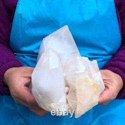 2Pieces 6.73LB Natural Clear Quartz Cluster Crystal Cluster Mineral Specimen 425