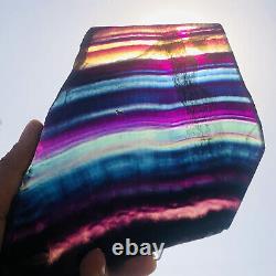 2.02LB Natural Rainbow Fluorite Crystal Quartz Piece Healing Specimen Stone