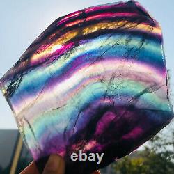 2.06LB Natural Rainbow Fluorite Crystal Quartz Piece Healing Specimen Stone