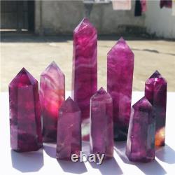 2.2LBTop Wholesale Natural Crystal pink fluorite Point For Quartz healing