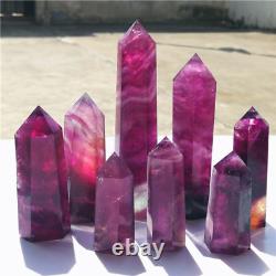 2.2LBTop Wholesale Natural Crystal pink fluorite Point For Quartz healing