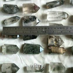 2.2LB 12Pieces Natural Phantom Ghost Clear Quartz Crystal Points Tower Healing