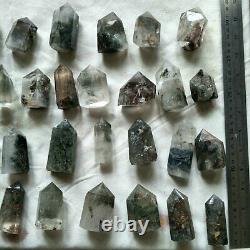 2.2LB 15Pieces Natural Phantom Ghost Clear Quartz Crystal Points Tower Healing