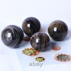 2.2LB Wholesale Natural Healing Stones Crystal Balls Black Moonstone Polished