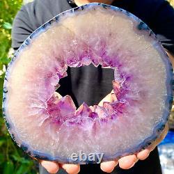 2.37LB Amazing large and thick natural amethyst hole piece F463