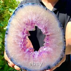 2.37LB Amazing large and thick natural amethyst hole piece F463