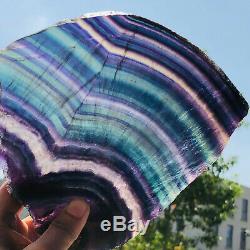 2.51LB Natural Rainbow Fluorite Crystal Quartz Piece Healing Specimen Stone
