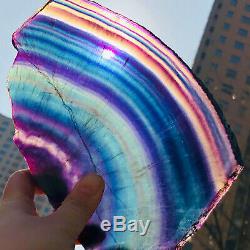 2.57LB Natural Rainbow Fluorite Crystal Quartz Piece Healing Specimen Stone13