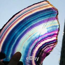 2.6LB Natural Rainbow Fluorite slice Crystal Quartz Piece Healing Specimen Stone