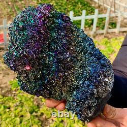2.71LB Natural and beautiful agate crystal cave heart Druze piece super large