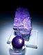 2 Pieces-purple Suglite Crystal & Polished Cabochon, Mine South Africa