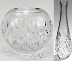2 Piece Set Tiffany & Co. Sybil Collection Etched Crystal Rose Bowl & Bud Vase