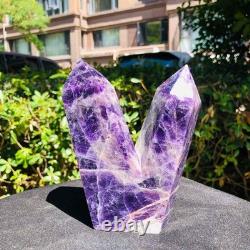 2 Pieces 1880g Natural Dreamy Purple Crystal Multi Pointed Pillars Healing 1165