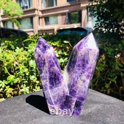 2 Pieces 1880g Natural Dreamy Purple Crystal Multi Pointed Pillars Healing 1165