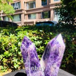 2 Pieces 1880g Natural Dreamy Purple Crystal Multi Pointed Pillars Healing 1165