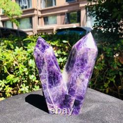 2 Pieces 1880g Natural Dreamy Purple Crystal Multi Pointed Pillars Healing 1165