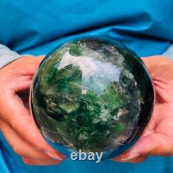 2 Pieces 2240g Natural Fransparent Fluorite Energy Ball Reiki Stone Healing 889