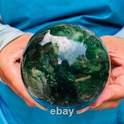 2 Pieces 2240g Natural Fransparent Fluorite Energy Ball Reiki Stone Healing 889